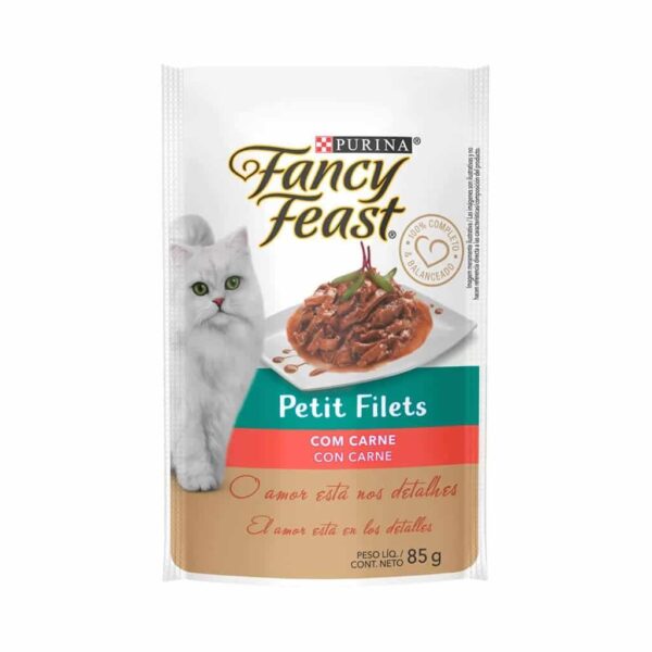 Sachê Fancy Feast Gatos Adultos Petit Filet Carne Nestlé Purina 80g - 15un - Image 2