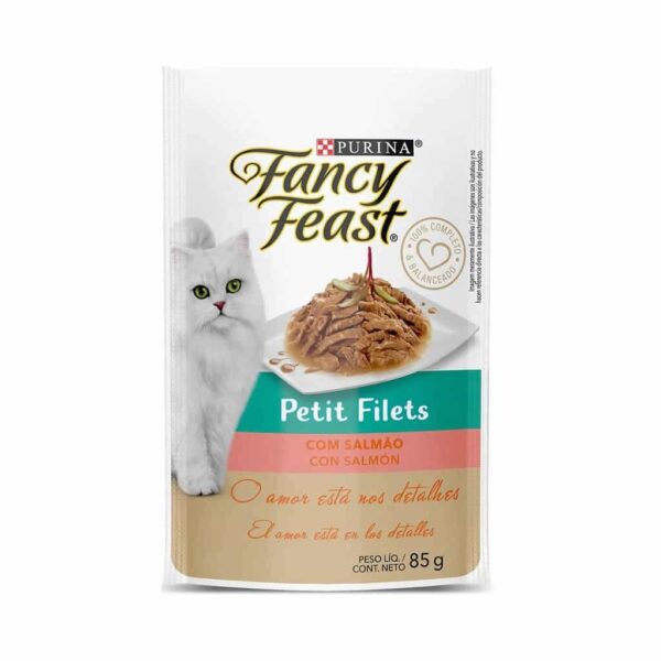 Sachê Fancy Feast Gatos Adultos Petit Filet Salmão Nestlé Purina 80g - 15un - Image 2