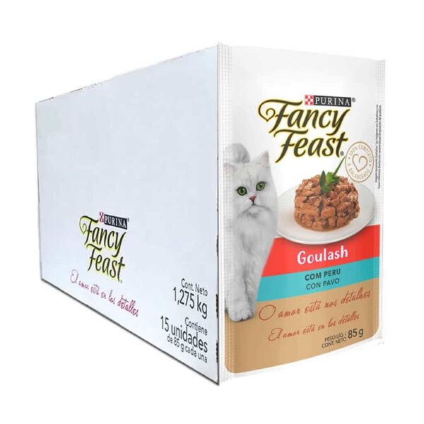 Sachê Fancy Feast Gatos Adultos Goulash Peru Nestlé Purina 80g - 15un