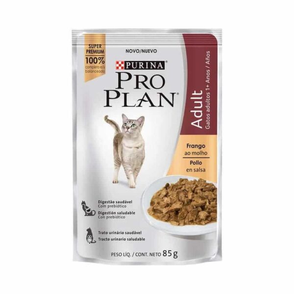 Sachê Pro Plan Cat Adult Frango Purina 85g - 15un