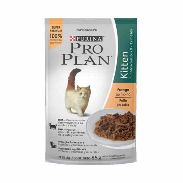 Sachê Pro Plan Cat Kitten Frango Purina 85g - 15un