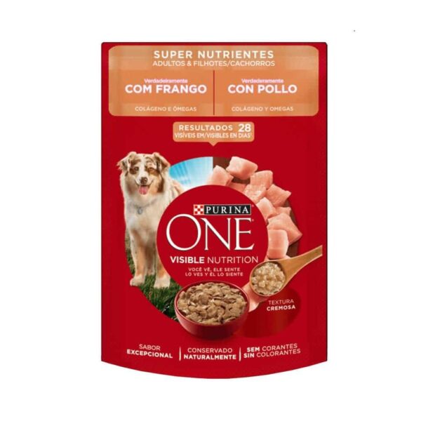 Sachê Purina One Cães Adultos e Filhotes Sabor Frango Super Nutrientes Nestlé Purina 85g - 15un - Image 3