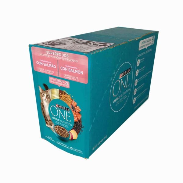 Sachê Purina One Gatos Adultos e Castrados Salmão Super Foods Nestlé Purina 85g - 15un