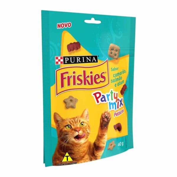 Petisco Friskies Party Mix Camarão, Salmão e Atum para Gatos Adultos Nestlé Purina 40g - Image 3