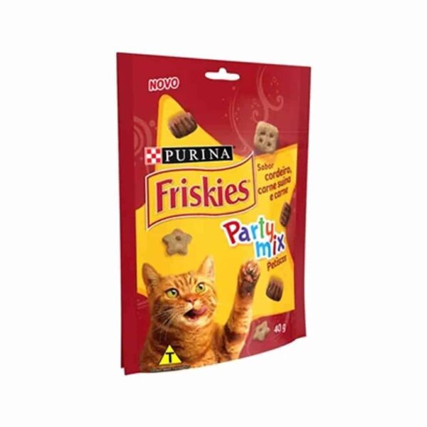 Petisco Friskies Party Mix Cordeiro, Carne Suína e Carne para Gatos Adultos Nestlé Purina 40g - Image 3