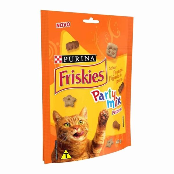 Petisco Friskies Party Mix Fígado, Frango e Peru para Gatos Adultos Nestlé Purina 40g - Image 3