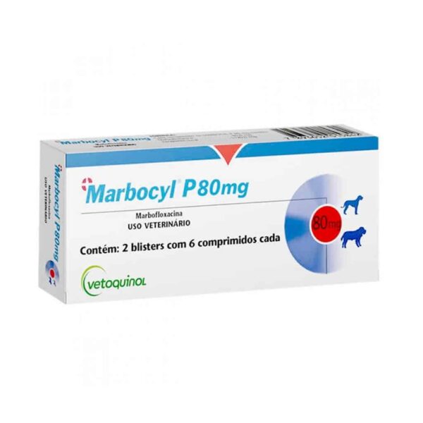 Antibiótico Marbocyl P 80mg para Cães e Gatos Vetoquinol - 12 Comprimidos