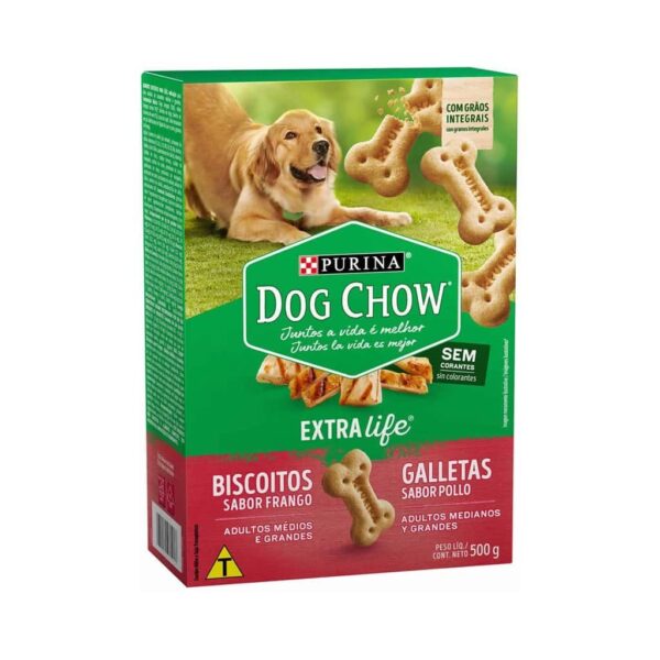 Petisco Dog Chow Biscoito Frango Médios e Grandes Purina 500g (Validade 01/07/2024)