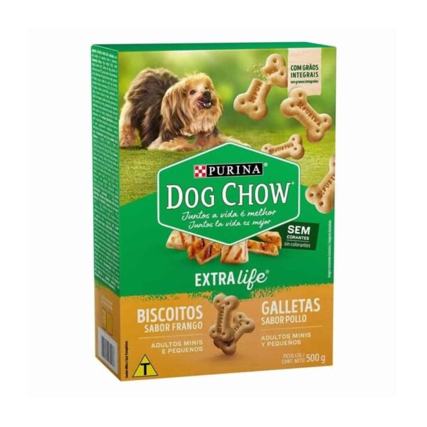 Petisco Dog Chow Biscoito Frango Minis e Pequenos Purina 500g (Validade 01/07/2024)