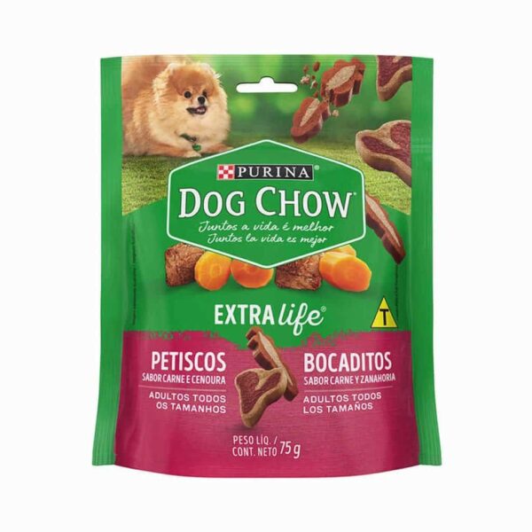 Petisco Dog Chow Cães Adultos Carne e Cenoura Todos os Tamanhos Nestlé Purina 75g