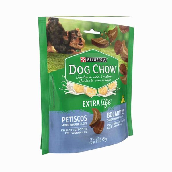 Petisco Dog Chow Cães Filhotes Treats Banana e Leite Nestlé Purina 75g - Image 3