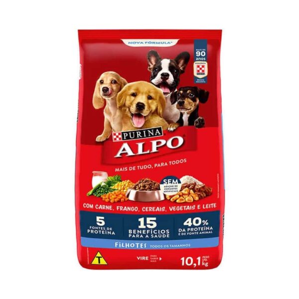 Ração Alpo Filhotes Carne Frango Cereais Vegetais e Leite Nestlé Purina 10,1kg