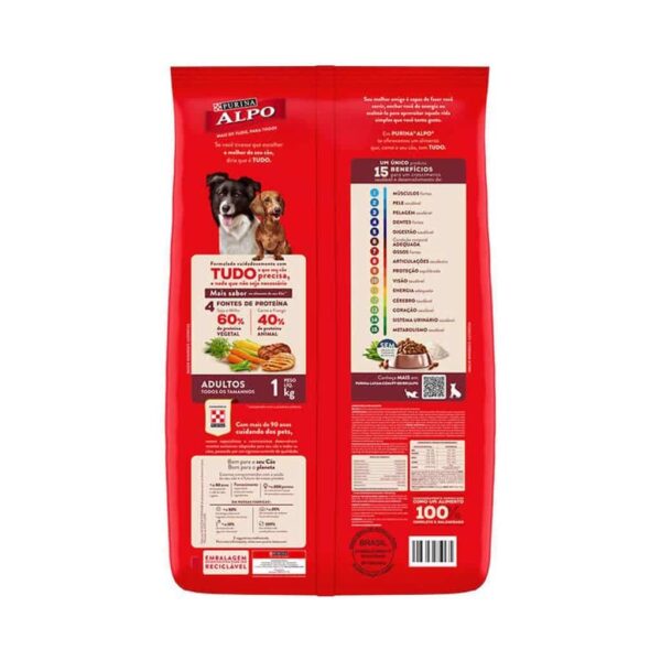 Ração Alpo Cães Adultos Carne Frango Vegetais e Cereais Nestlé Purina 18kg - Image 4