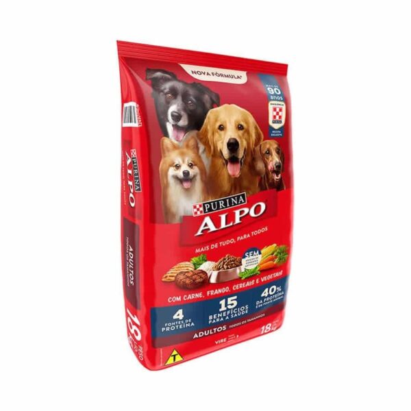 Ração Alpo Cães Adultos Carne Frango Vegetais e Cereais Nestlé Purina 18kg - Image 3