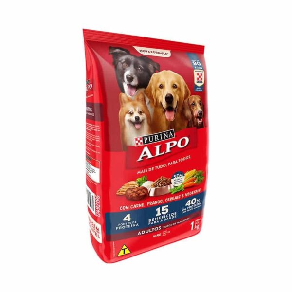 Ração Alpo Cães Adultos Carne Frango Vegetais e Cereais Nestlé Purina 1kg - Image 3