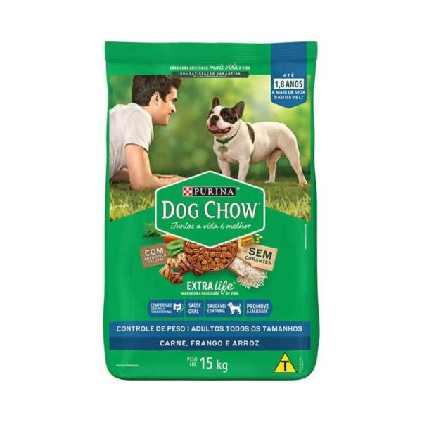 Ração Dog Chow Cães Adultos Controle de Peso Todos os Tamanhos Nestlé Purina 15kg