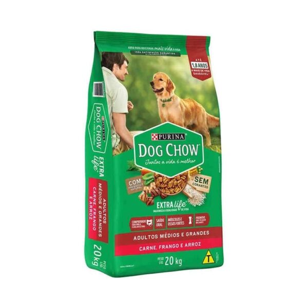 Ração Dog Chow Cães Adultos Carne e Frango Raças Médias e Grandes Nestlé Purina 20kg - Image 2