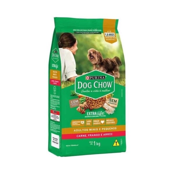 Ração Dog Chow Cães Adultos Carne e Frango Raças Minis e Pequenos Nestlé Purina 1kg - Image 2