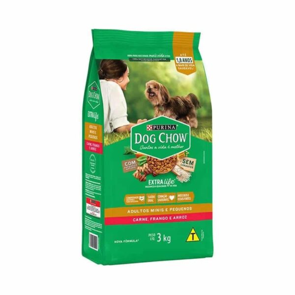 Ração Dog Chow Cães Adultos Carne e Frango Raças Minis e Pequenos Nestlé Purina 3kg - Image 2