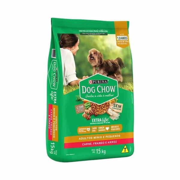 Ração Dog Chow Cães Adultos Carne e Frango Raças Minis e Pequenos Nestlé Purina 15kg - Image 2