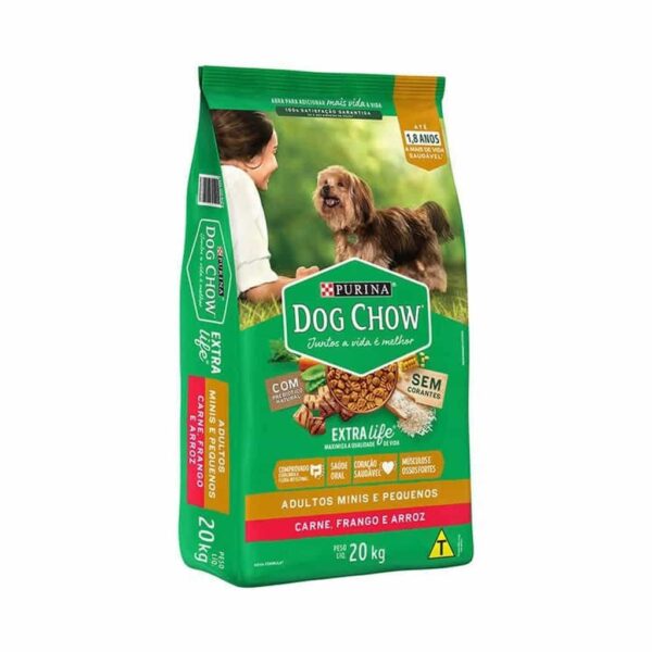 Ração Dog Chow Cães Adultos Carne e Frango Raças Minis e Pequenos Nestlé Purina 20kg - Image 2