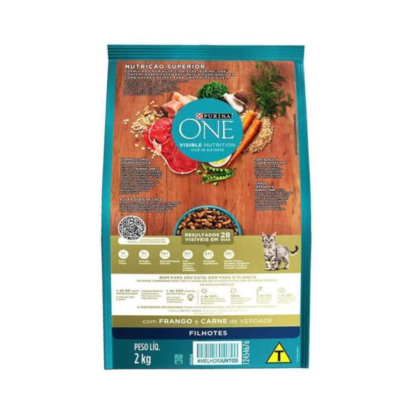 Ração Purina One Frango e Carne para Gatos Filhotes Nestlé Purina 2kg - Image 2