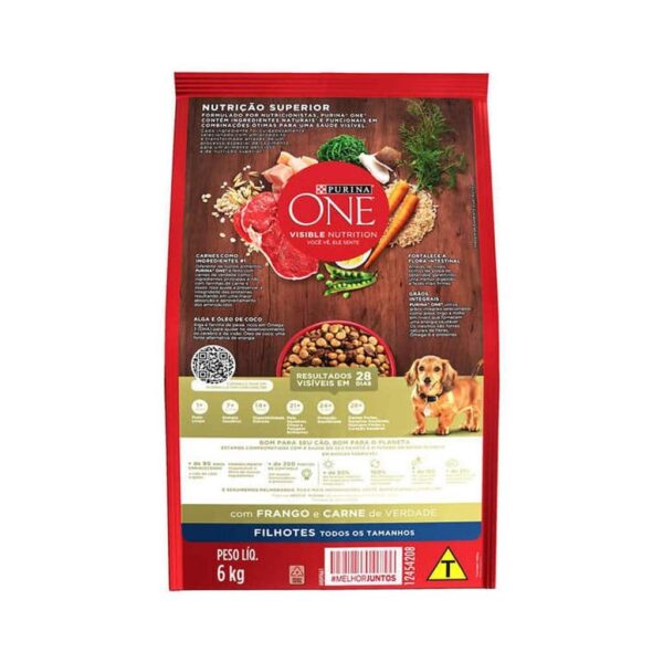 Ração Purina One Frango e Carne para Cães Filhotes Todos os Tamanhos Nestlé Purina 6kg - Image 2