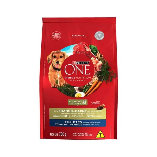 Ração Purina One Frango e Carne para Cães Filhotes Todos os Tamanhos Nestlé Purina 700g