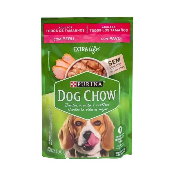 Sachê Dog Chow Cães Adultos Peru Todos os Tamanhos Nestlé Purina 100g - 15un - Image 2