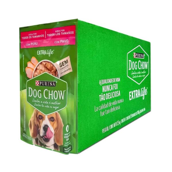 Sachê Dog Chow Cães Adultos Peru Todos os Tamanhos Nestlé Purina 100g - 15un