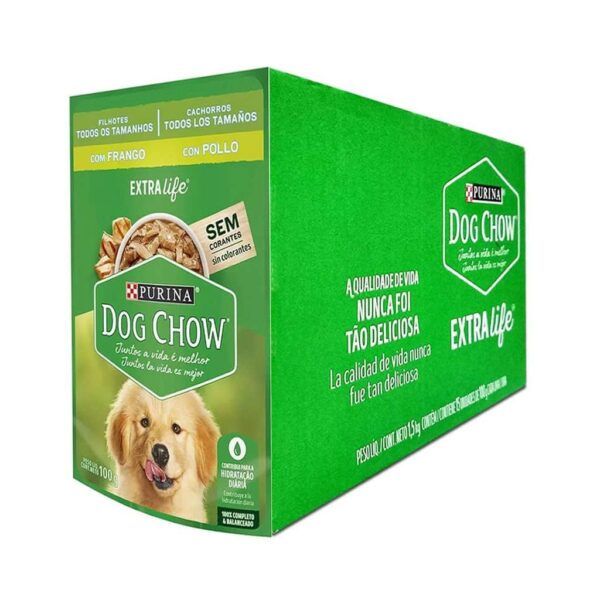 Sachê Dog Chow Cães Filhotes Frango Todos os Tamanhos Nestlé Purina 100g - 15un