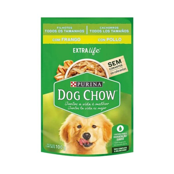 Sachê Dog Chow Cães Filhotes Frango Todos os Tamanhos Nestlé Purina 100g - 15un - Image 2