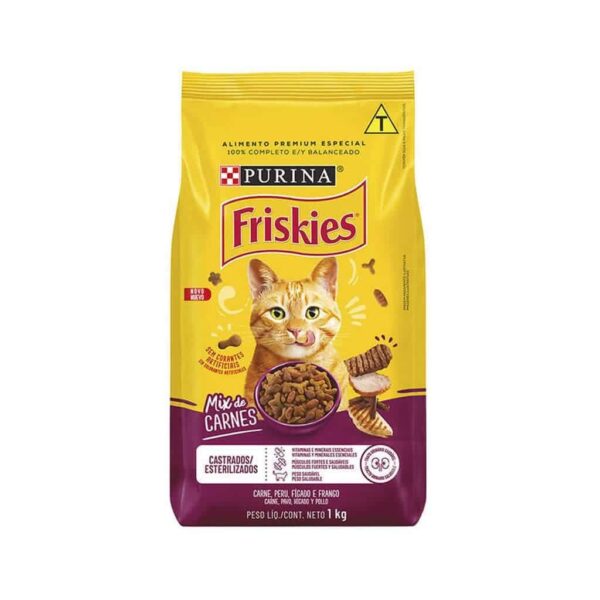 Ração Friskies Gatos Castrados Mix de Carnes Nestlé Purina 1kg