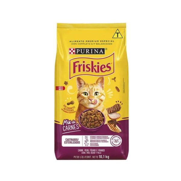 Ração Friskies Gatos Castrados Mix de Carnes Nestlé Purina 10,1kg