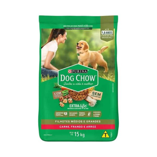 Ração Dog Chow Cães Filhotes Frango Raças de Todos os Tamanhos Nestlé Purina 15kg