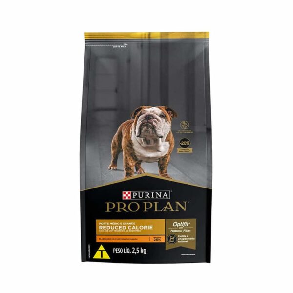 Ração Pro Plan Dog Adult Reduced Calorie (Dieta) Raças Médias e Grandes Nestlé Purina 2,5kg