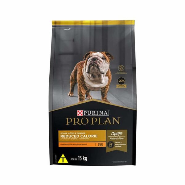 Ração Pro Plan Dog Adult Reduced Calorie (Dieta) Raças Médias e Grandes Nestlé Purina 15kg