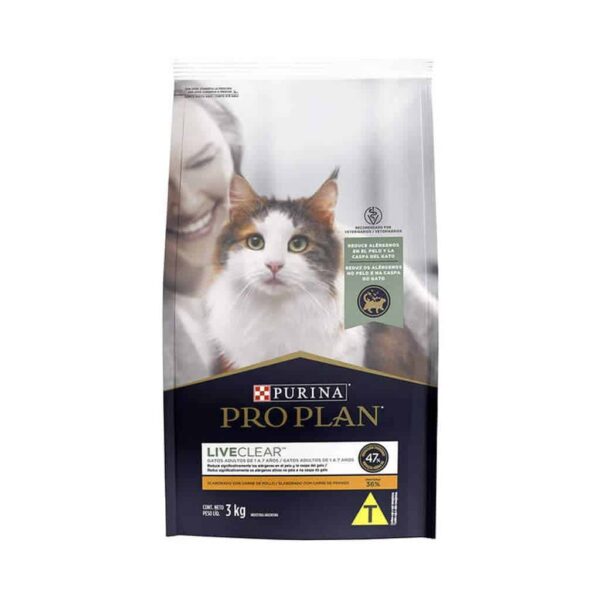 Ração Pro Plan Cat Adult Live Clear Nestlé Purina 3kg