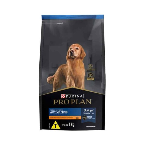 Ração Pro Plan Dog Adult 7+ Active Mind Todos as Raças Nestlé Purina 1kg