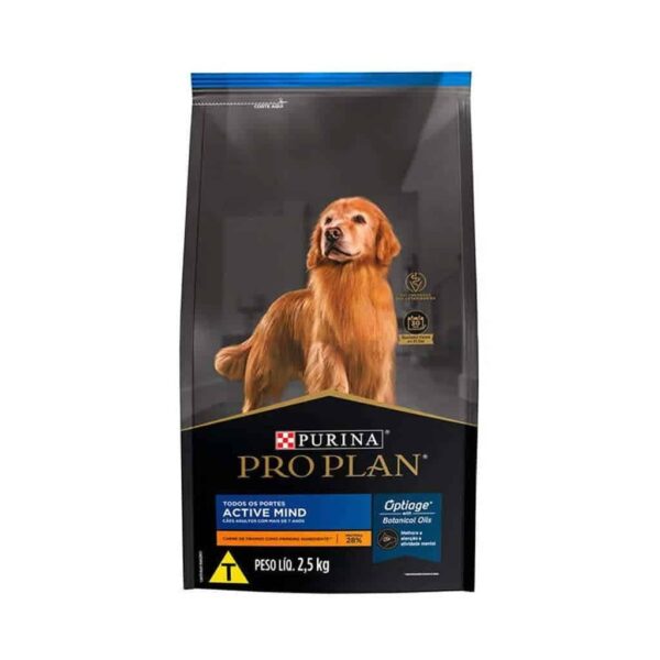 Ração Pro Plan Dog Adult 7+ Active Mind Todos as Raças Nestlé Purina 2,5kg