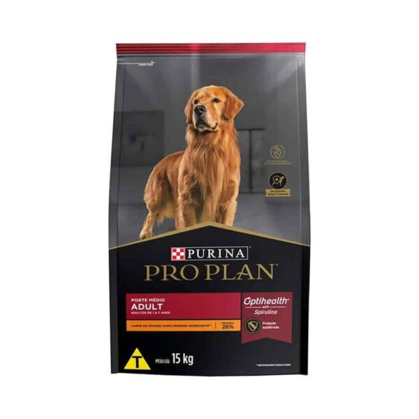 Ração Pro Plan Dog Adult Porte Médio Nestlé Purina 15kg