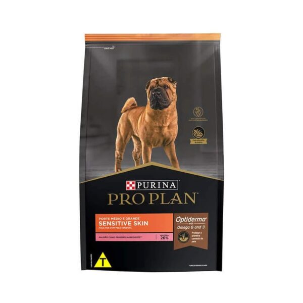 Ração Pro Plan Dog Adult Sensitive Skin (Pele Sensível) Raças Médias e Grandes Nestlé Purina 2,5kg