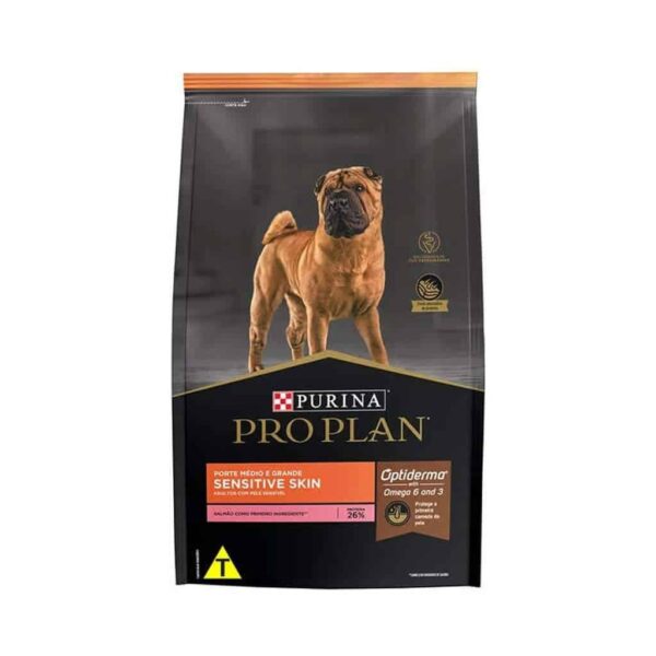 Ração Pro Plan Dog Adult Sensitive Skin (Pele Sensível) Raças Médias e Grandes Nestlé Purina 15kg