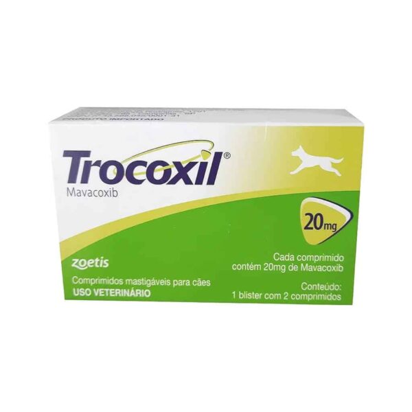 Anti-inflamatório Trocoxil Zoetis 20mg para Cães 2 comprimidos