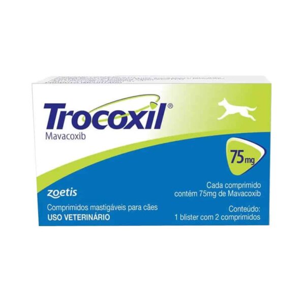 Anti-inflamatório Trocoxil Zoetis 75mg para Cães 2 comprimidos