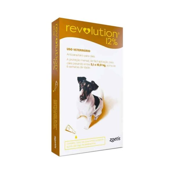 Antipulgas e Carrapatos Revolution 12% 0,5ml Zoetis para Cães de 5 a 10kg