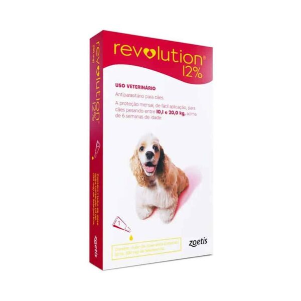 Antipulgas e Carrapatos Revolution 12% 1ml Zoetis para Cães de 10 a 20kg