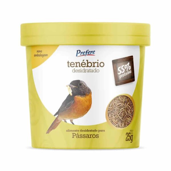 Tenébrio Desidratado Pote 25g Prefere - Nutrição Ideal para Pássaros