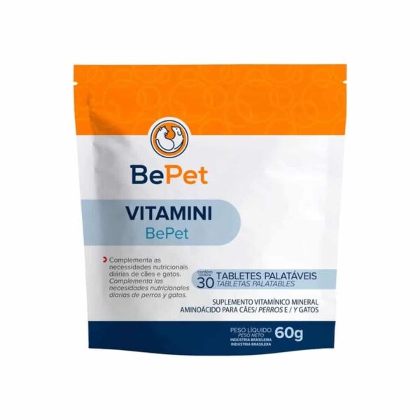 Suplemento Vitaminico Vitamini para Cães e Gatos Bepet 60g