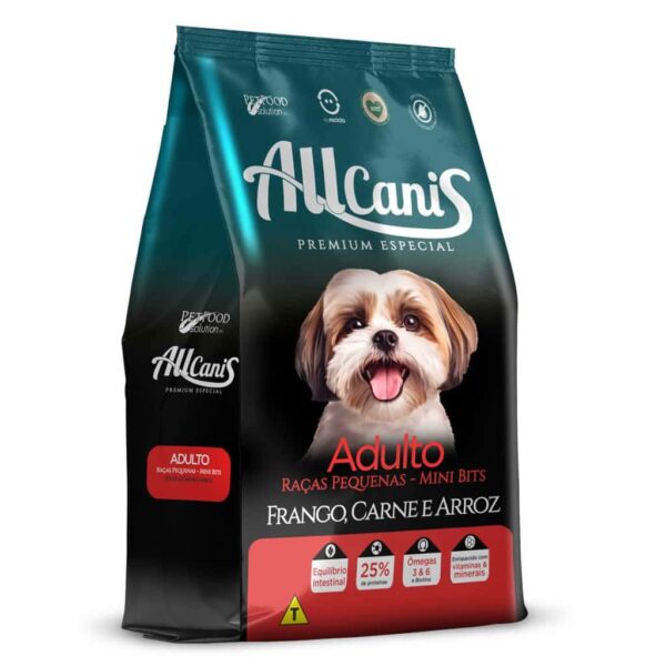 Ração Allcanis Mini Bits Cães Adultos de Raças Pequenas